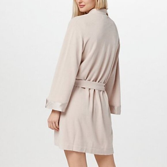 Barefoot Dreams CozyChic Ultra Lite Knit Belted Bath Robe w/Silk Trim Size S - Picture 7 of 7